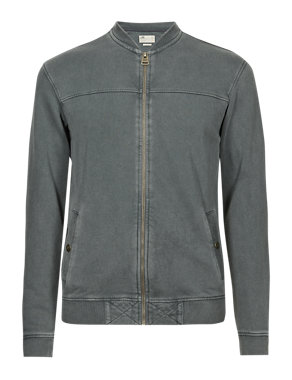 Pure Cotton Tailored Fit Bomber Jacket Image 2 of 4
