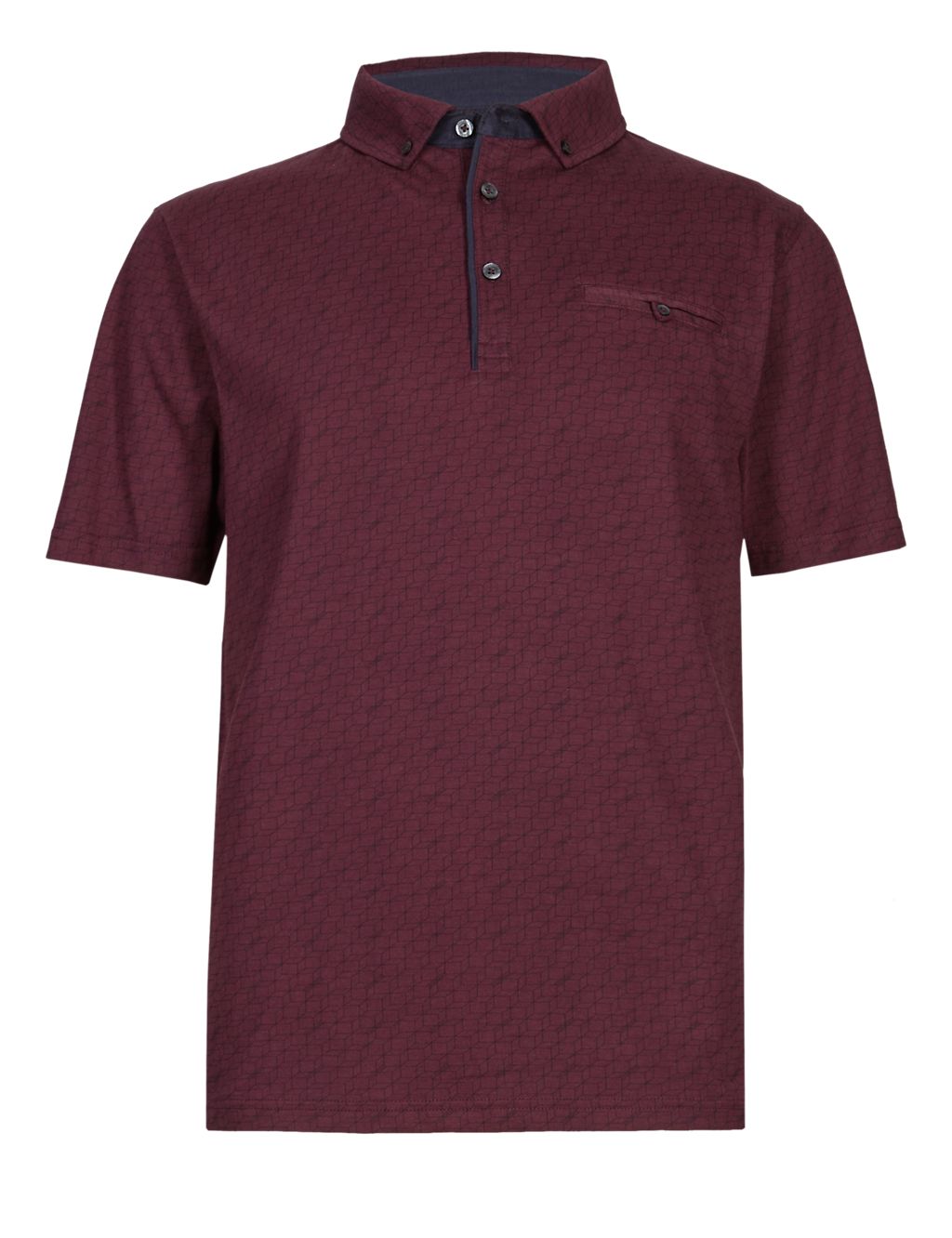 Pure Cotton Tailored Fit Checked Polo Shirt 1 of 4