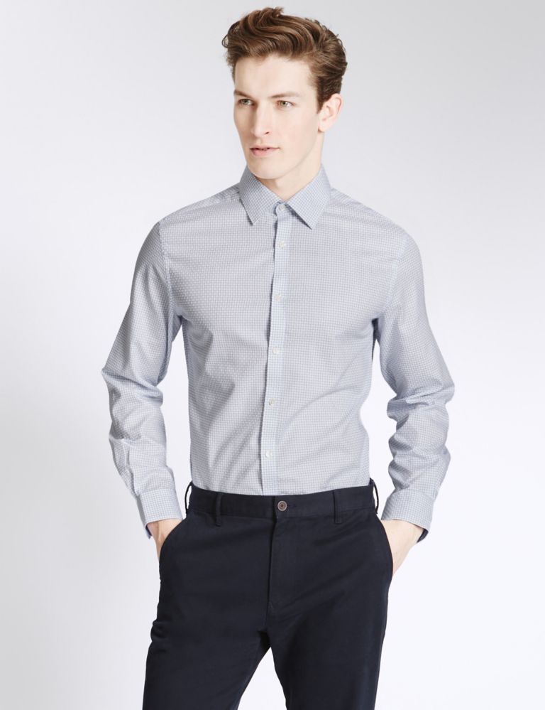 Pure Cotton Tailored Fit Checked Shirt 1 of 4