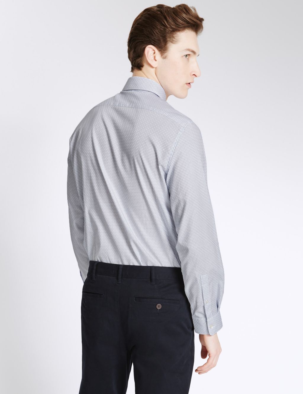 Pure Cotton Tailored Fit Checked Shirt 2 of 4
