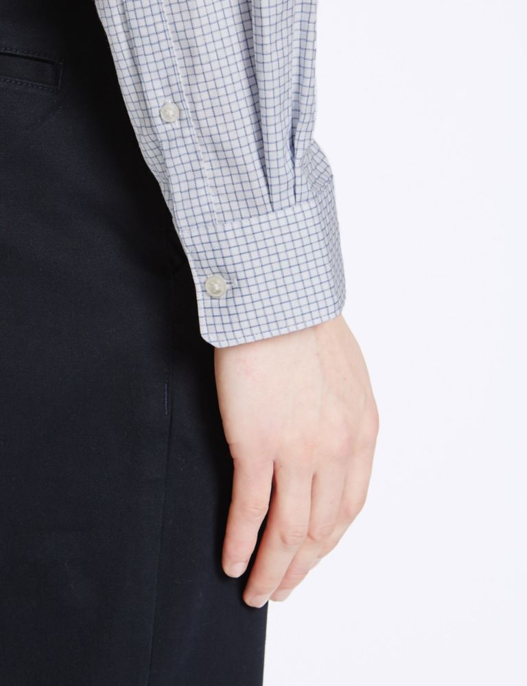 Pure Cotton Tailored Fit Checked Shirt 4 of 4