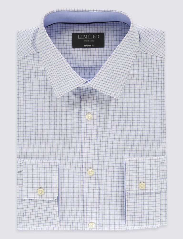 Pure Cotton Tailored Fit Checked Shirt 2 of 4