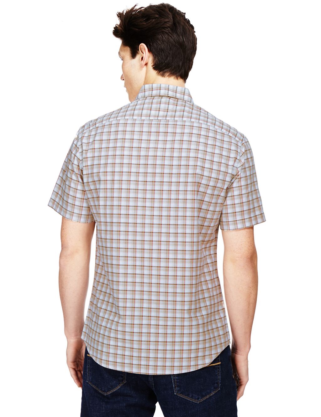 Pure Cotton Tailored Fit Checked Shirt 2 of 3