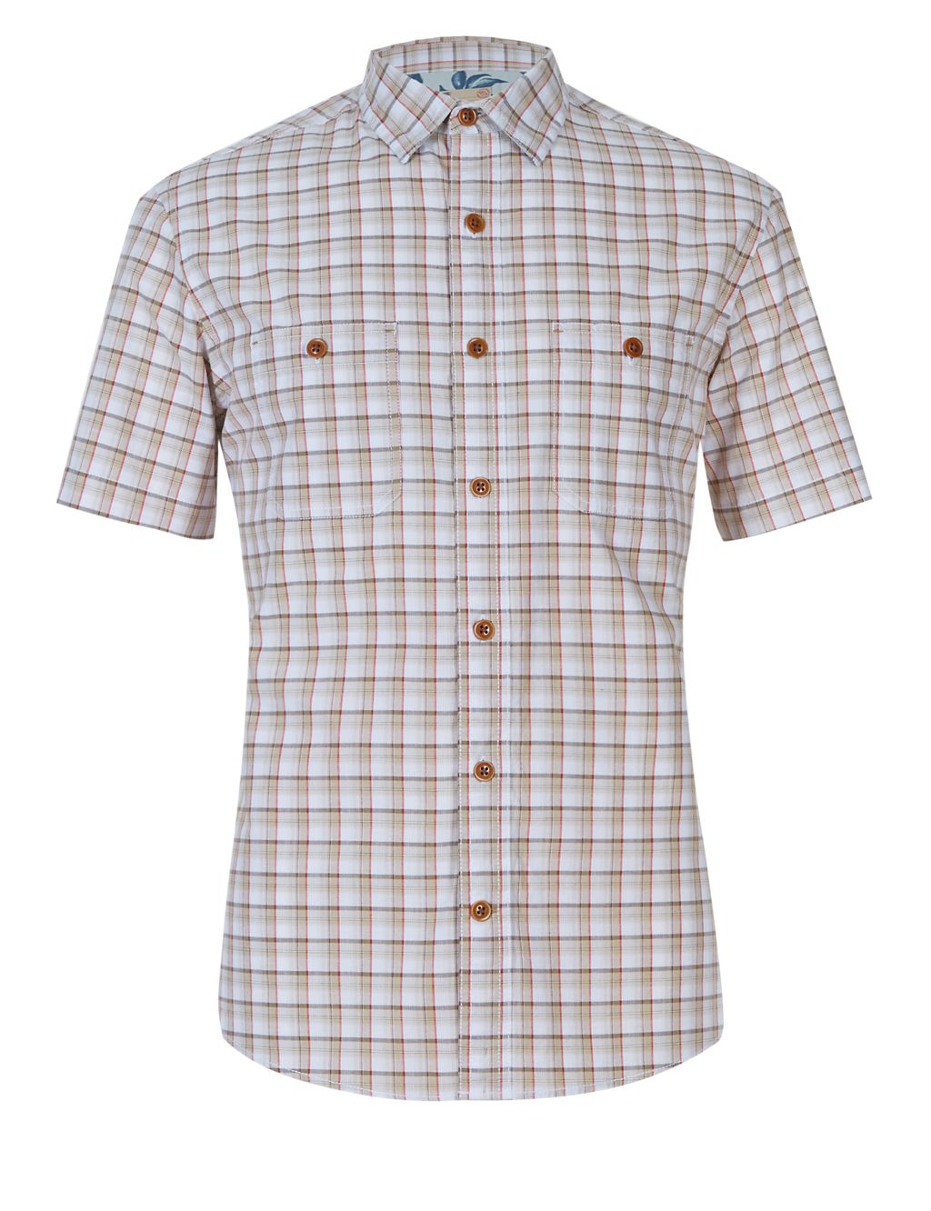 Pure Cotton Tailored Fit Checked Shirt 1 of 3