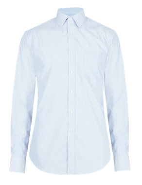 Pure Cotton Tailored Fit Easy to Iron Striped Shirt Image 2 of 5