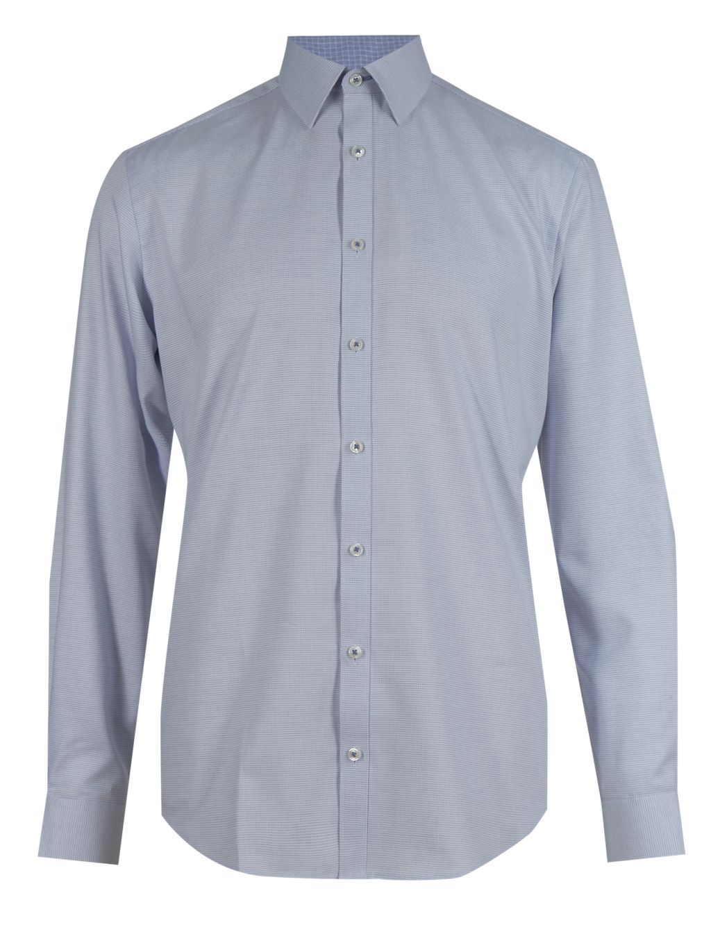 Pure Cotton Tailored Fit Easy to Iron Textured Shirt 1 of 4