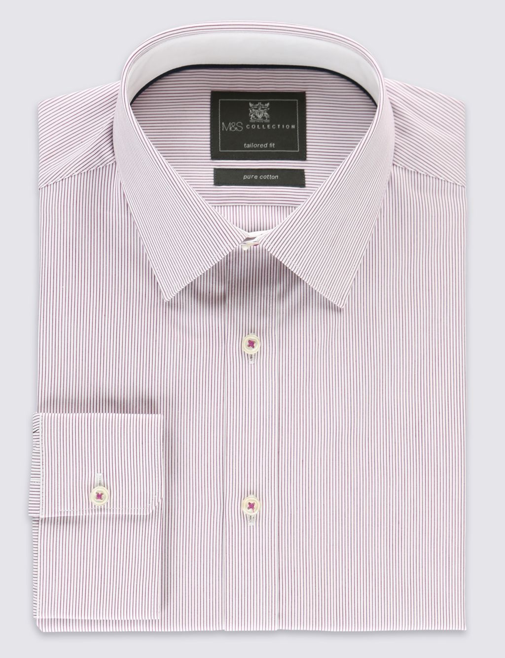 Pure Cotton Tailored Fit Fine Striped Shirt 1 of 5