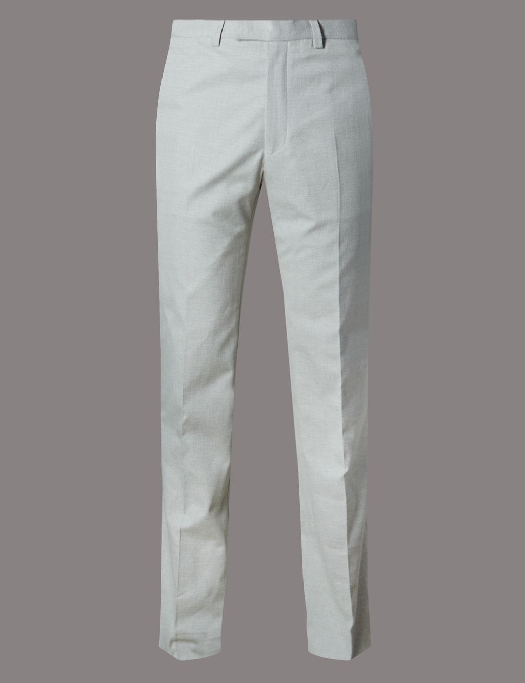 Pure Cotton Tailored Fit Flat Front Trousers 1 of 4