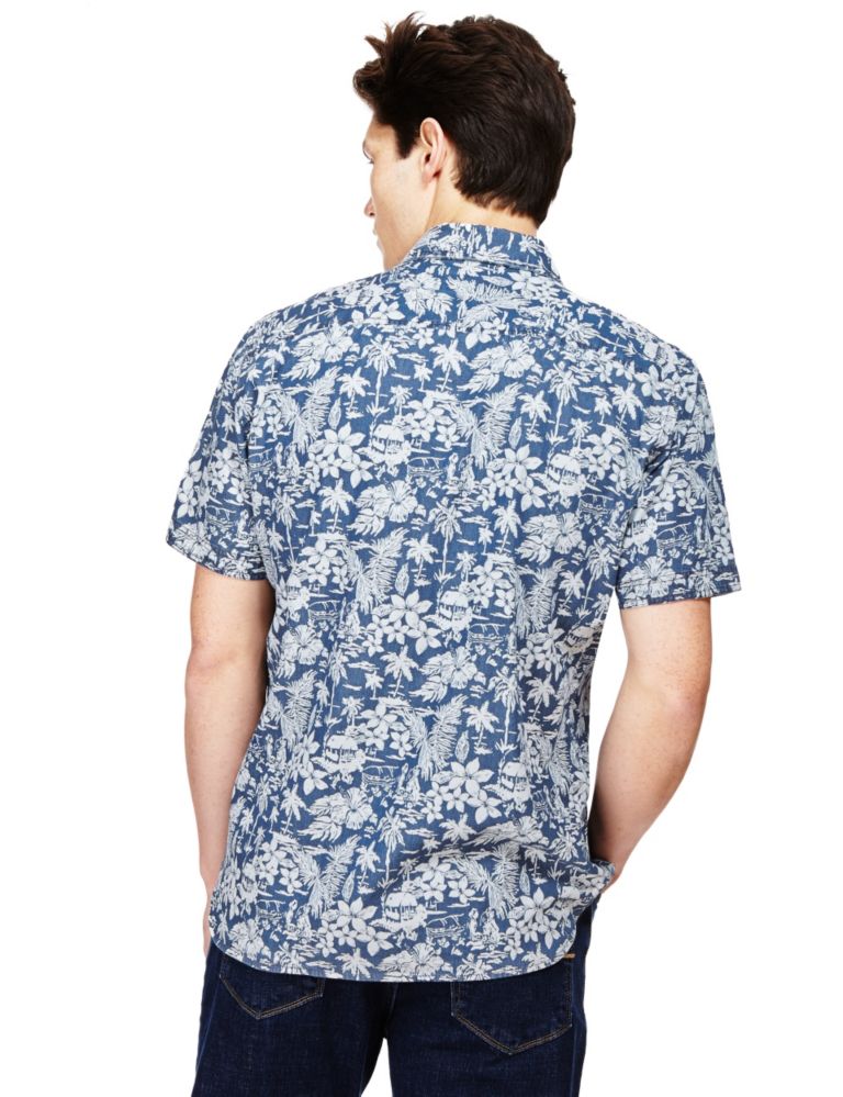 Pure Cotton Tailored Fit Floral Shirt 3 of 3