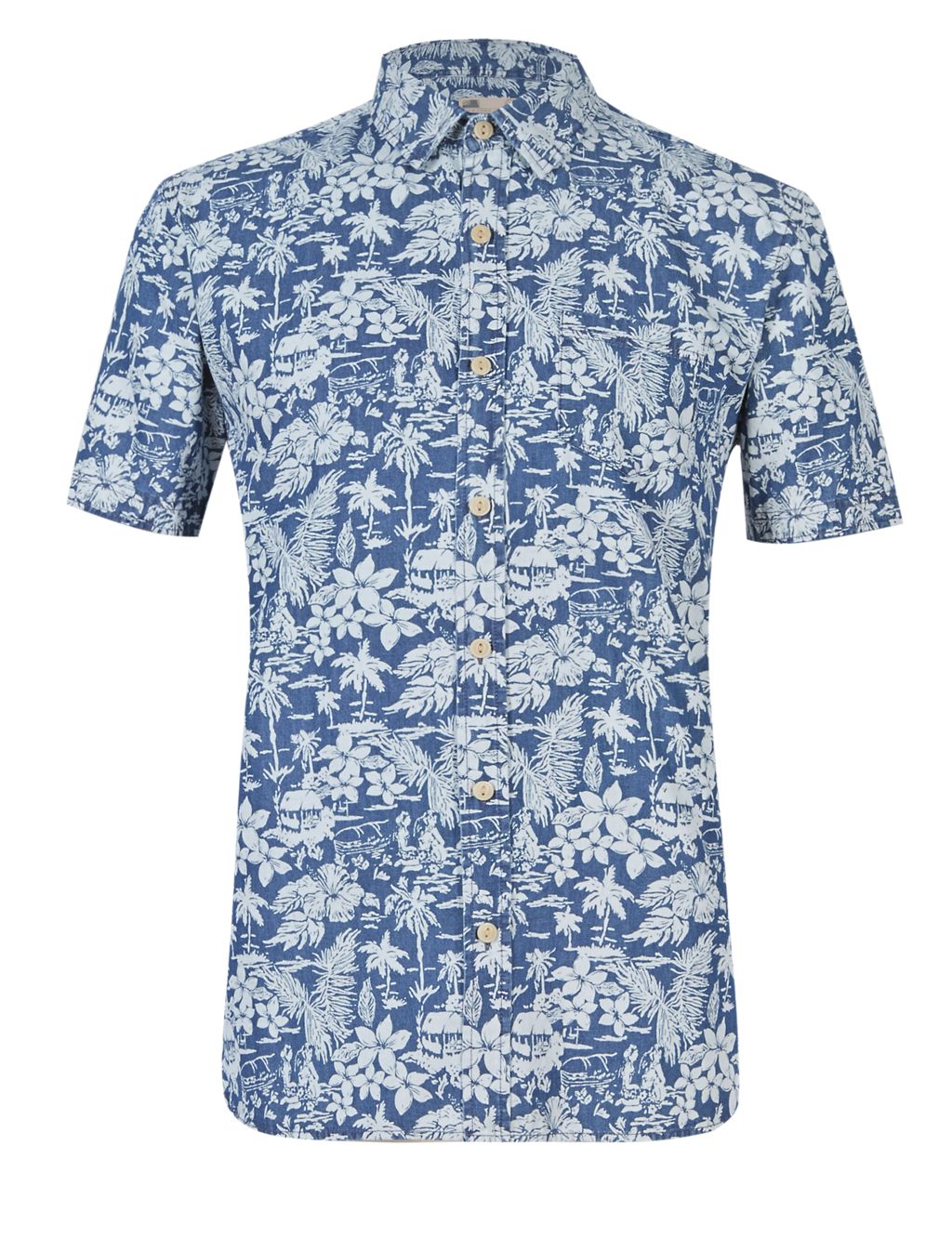 Pure Cotton Tailored Fit Floral Shirt 1 of 3