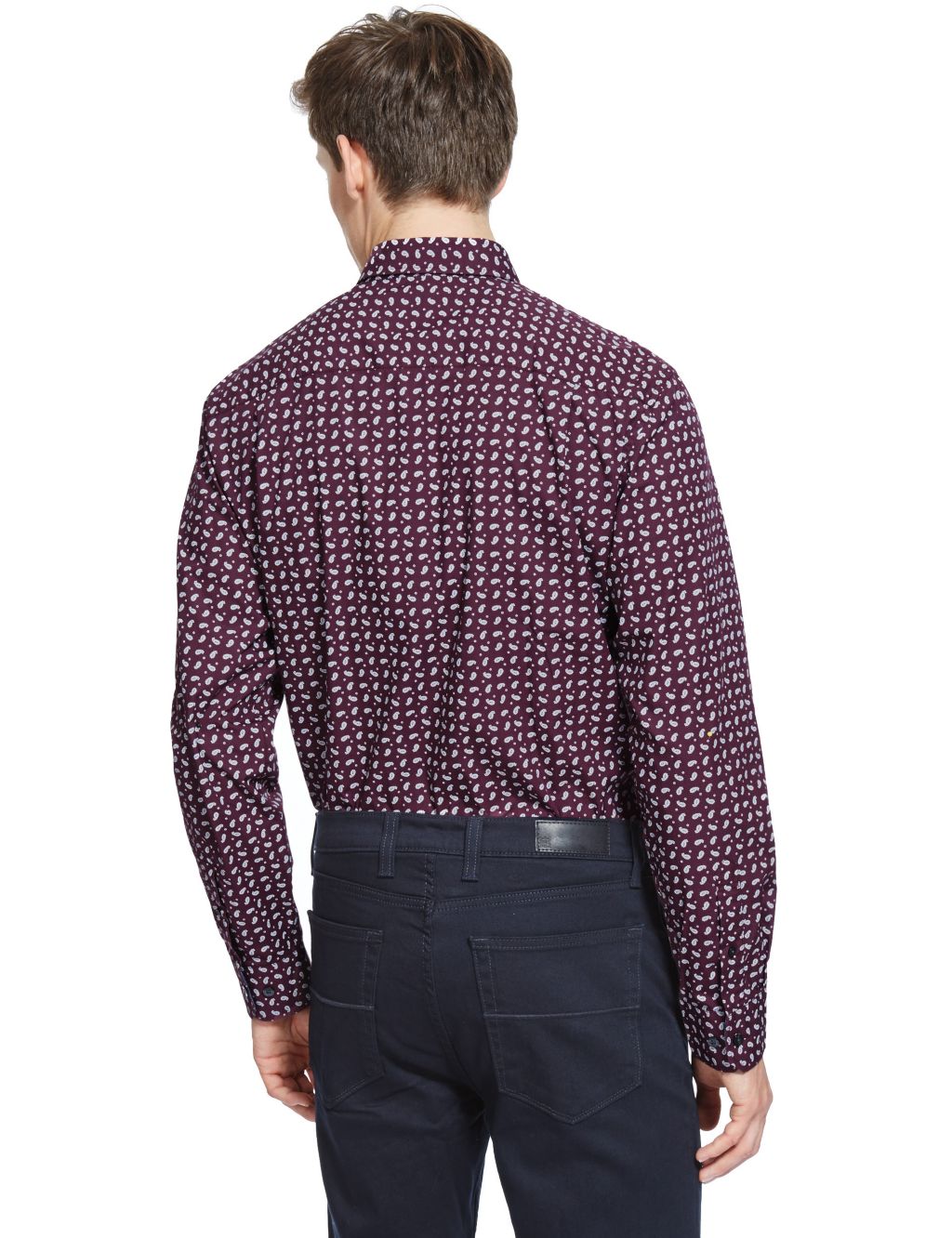 Pure Cotton Tailored Fit Geometric Print Shirt 2 of 5