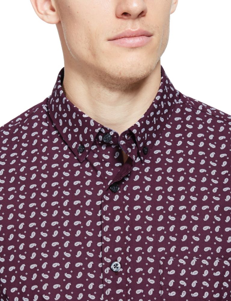 Pure Cotton Tailored Fit Geometric Print Shirt 4 of 5