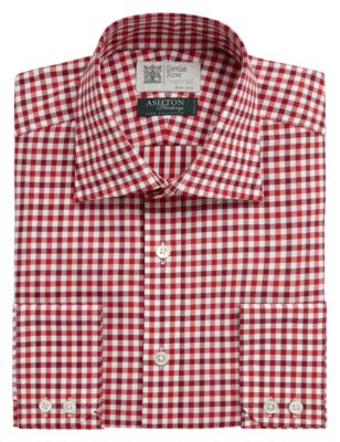 Pure Cotton Tailored Fit Gingham Checked Shirt Image 1 of 1