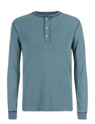 Pure Cotton Tailored Fit Henley Neck T-Shirt | North Coast | M&S