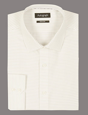 Pure Cotton Tailored Fit Horizontal Striped Shirt Image 2 of 6
