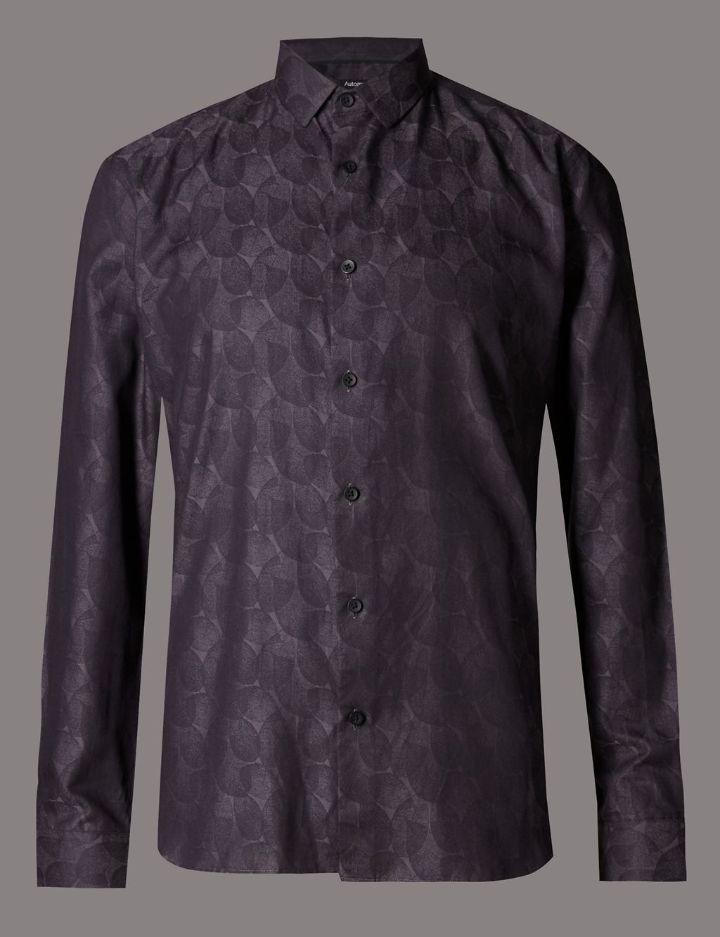 Pure Cotton Tailored Fit Leaf Print Shirt 1 of 5