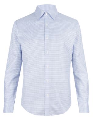 Pure Cotton Tailored Fit Long Sleeve Checked Shirt Image 2 of 4