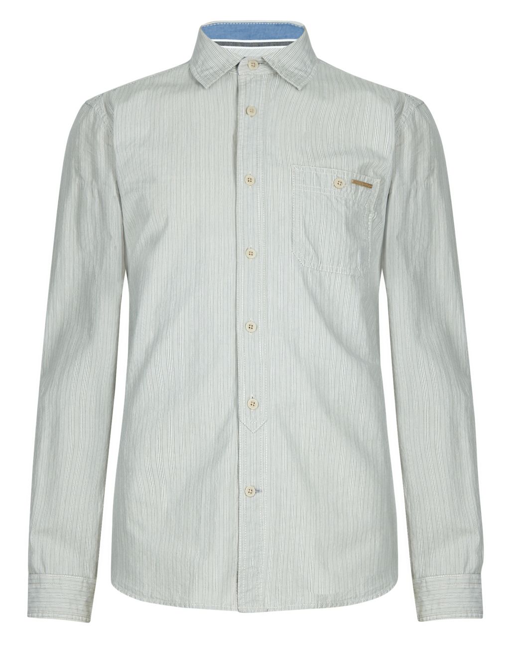 Pure Cotton Tailored Fit Long Sleeve Striped Shirt 1 of 4