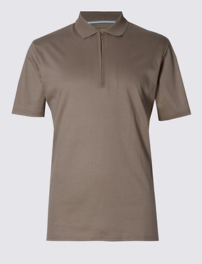 Pure Cotton Tailored Fit Mercerised Polo Shirt Image 2 of 4