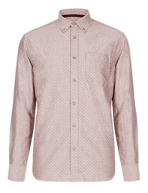 Pure Cotton Tailored Fit Oxford Shirt Image 2 of 3