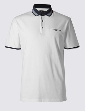 Pure Cotton Tailored Fit Polo Shirt Image 2 of 3