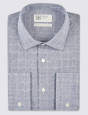 Pure Cotton Tailored Fit Prince of Wales Checked Shirt Image 2 of 6
