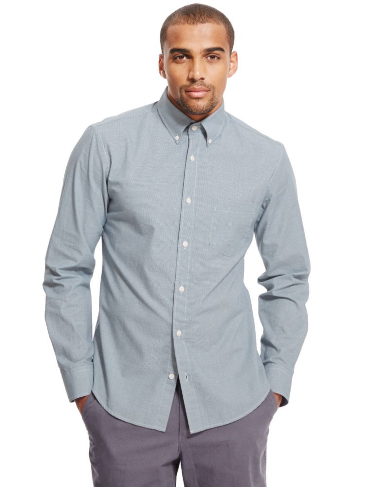 Pure Cotton Tailored Fit Puppytooth Shirt 1 of 6