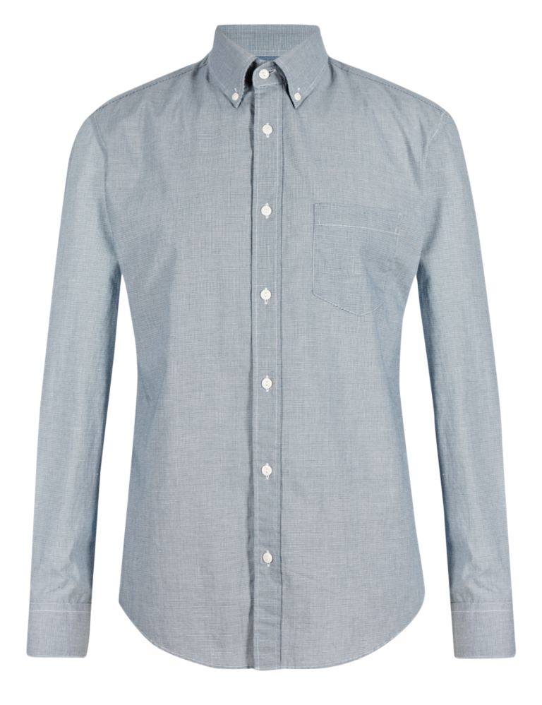 Pure Cotton Tailored Fit Puppytooth Shirt 2 of 6