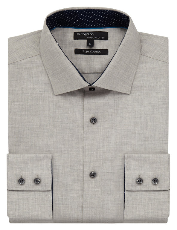 Pure Cotton Tailored Fit Shirt Image 1 of 2