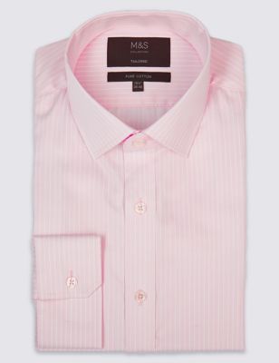 Pure Cotton Tailored Fit Shirt Image 2 of 4