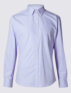 Pure Cotton Tailored Fit Shirt Image 2 of 5
