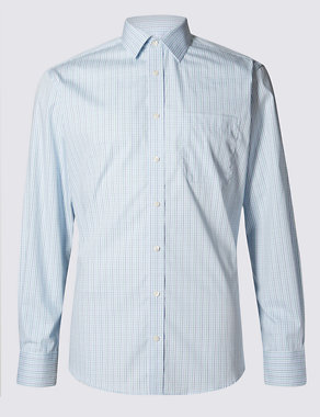 Pure Cotton Tailored Fit Shirt with Pocket Image 2 of 5