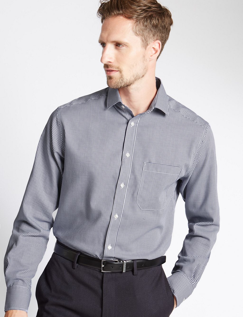 Pure Cotton Tailored Fit Shirt with Pocket 3 of 4
