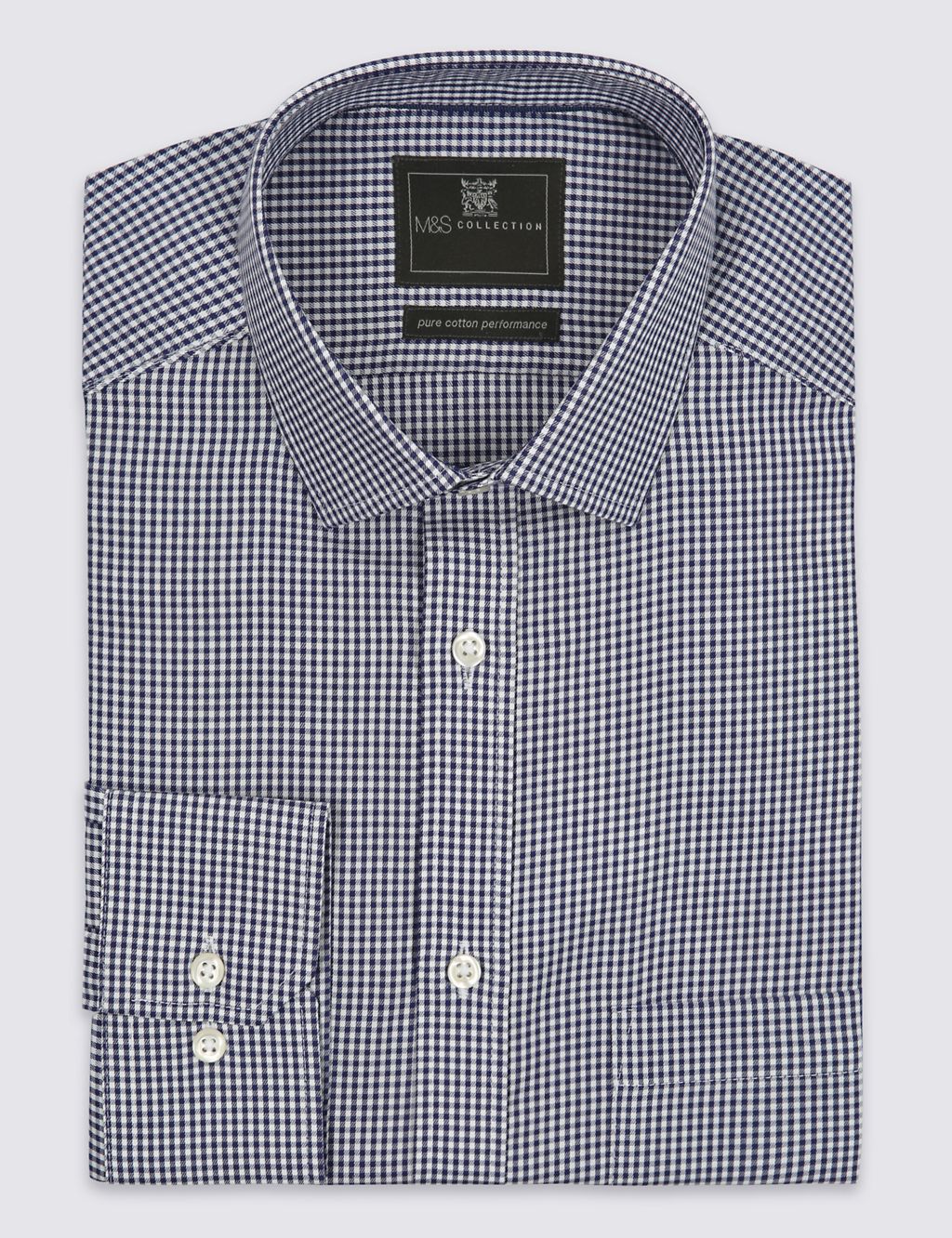 Pure Cotton Tailored Fit Shirt with Pocket 1 of 4