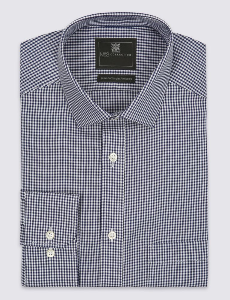 Pure Cotton Tailored Fit Shirt with Pocket 2 of 4