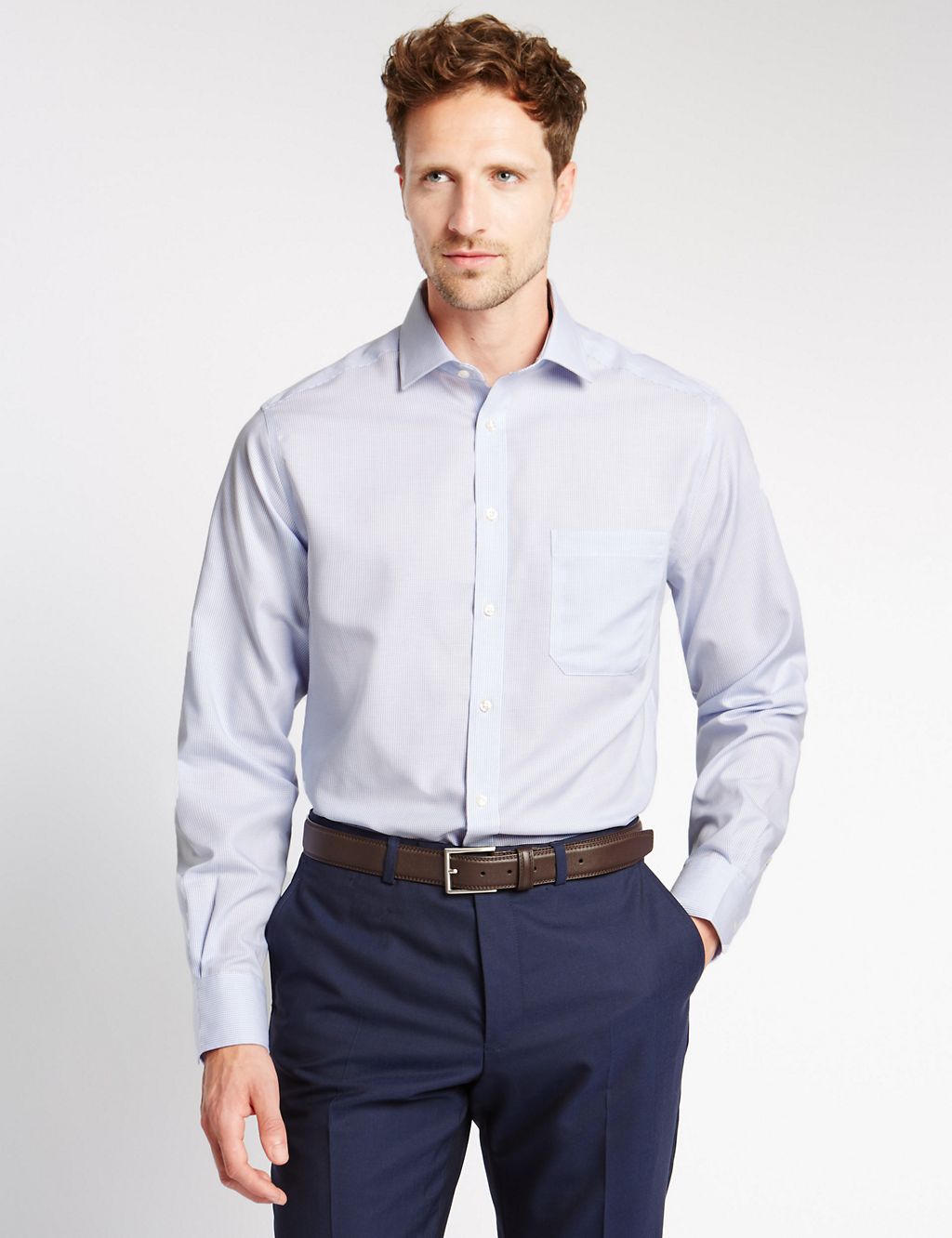 Pure Cotton Tailored Fit Shirt with Pocket 3 of 5