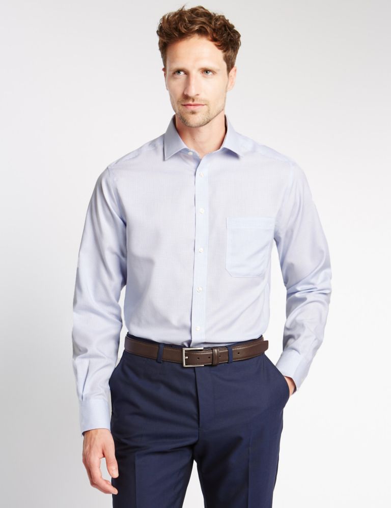 Pure Cotton Tailored Fit Shirt with Pocket 1 of 5