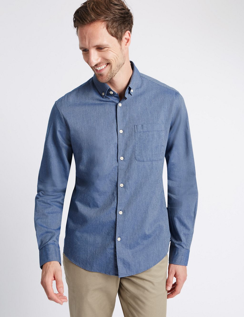 Pure Cotton Tailored Fit Shirt with Pocket 3 of 4