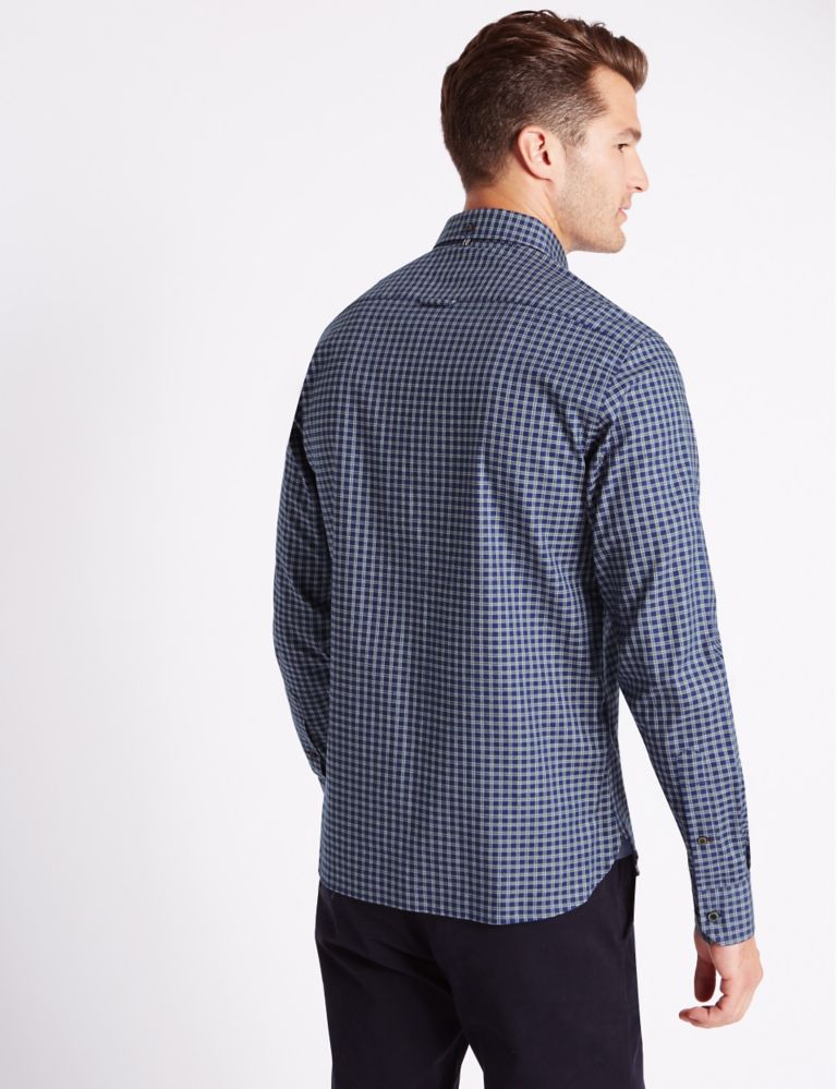 Pure Cotton Tailored Fit Shirt with Pocket 3 of 3