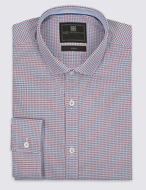 Pure Cotton Tailored Fit Shirt with Stretch Image 2 of 4