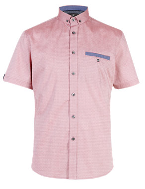 Pure Cotton Tailored Fit Short Sleeve Shirt Image 2 of 3
