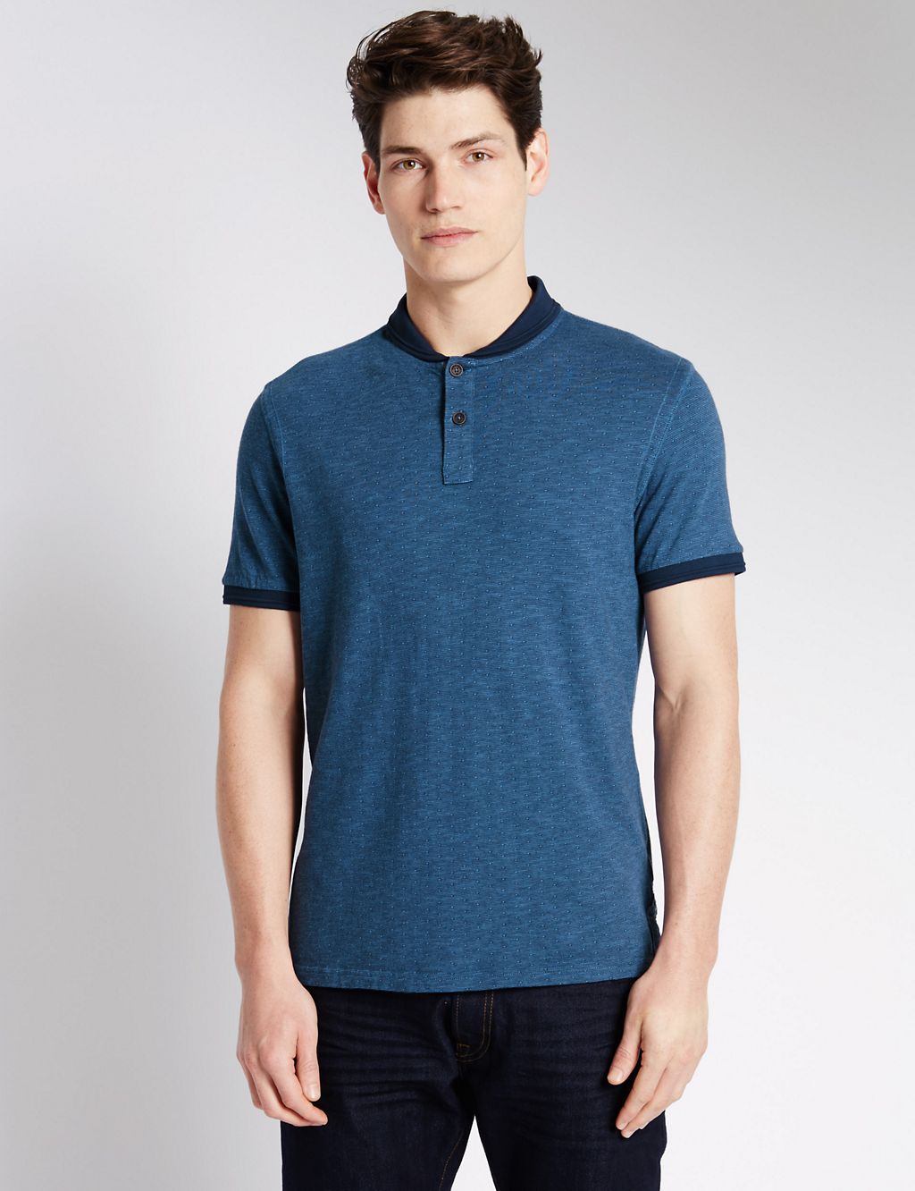 Pure Cotton Tailored Fit Spotted Polo Shirt 3 of 5