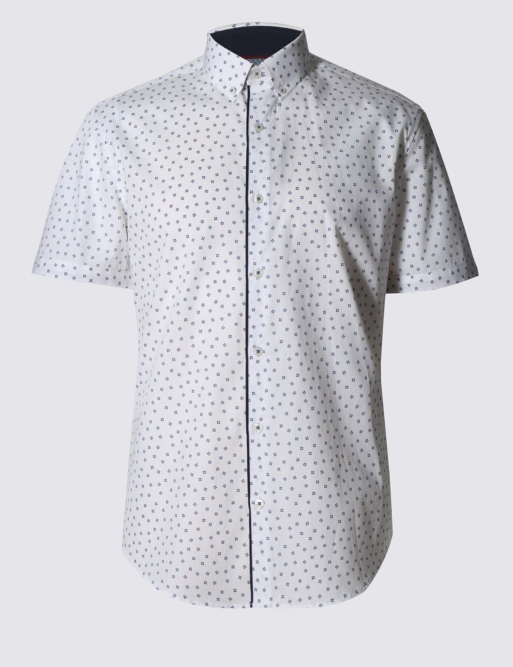 Pure Cotton Tailored Fit Square Print Shirt 1 of 5
