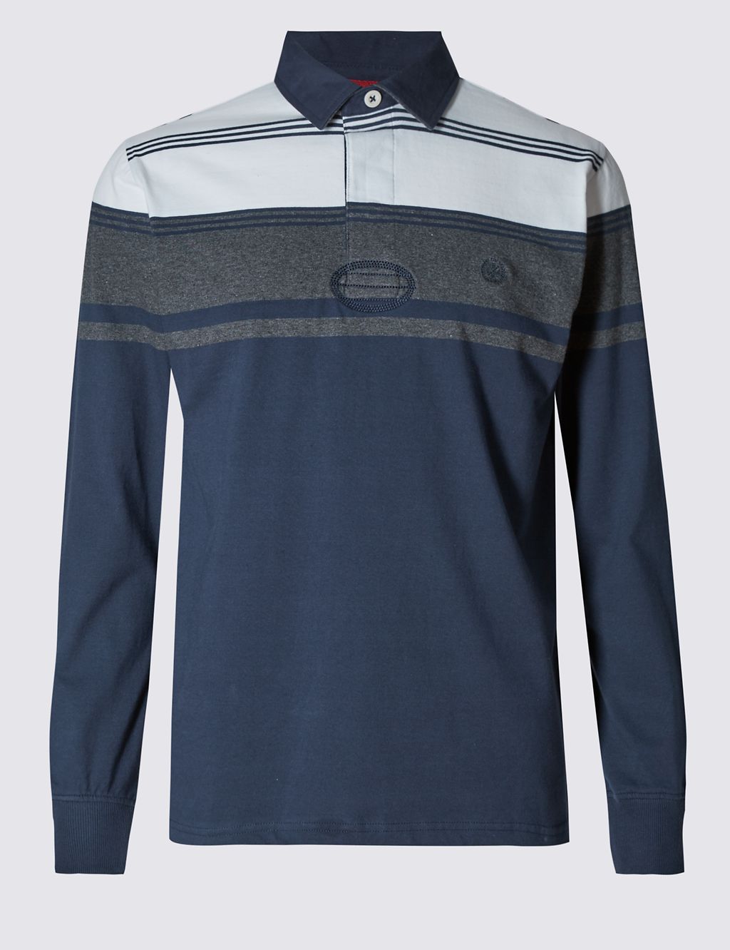Pure Cotton Tailored Fit Striped Rugby Top 1 of 5