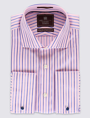Pure Cotton Tailored Fit Striped Shirt Image 2 of 6