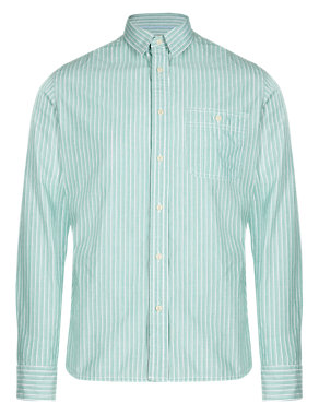 Pure Cotton Tailored Fit Striped Shirt Image 2 of 3