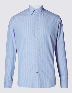 Pure Cotton Tailored Fit Striped Shirt Image 2 of 3