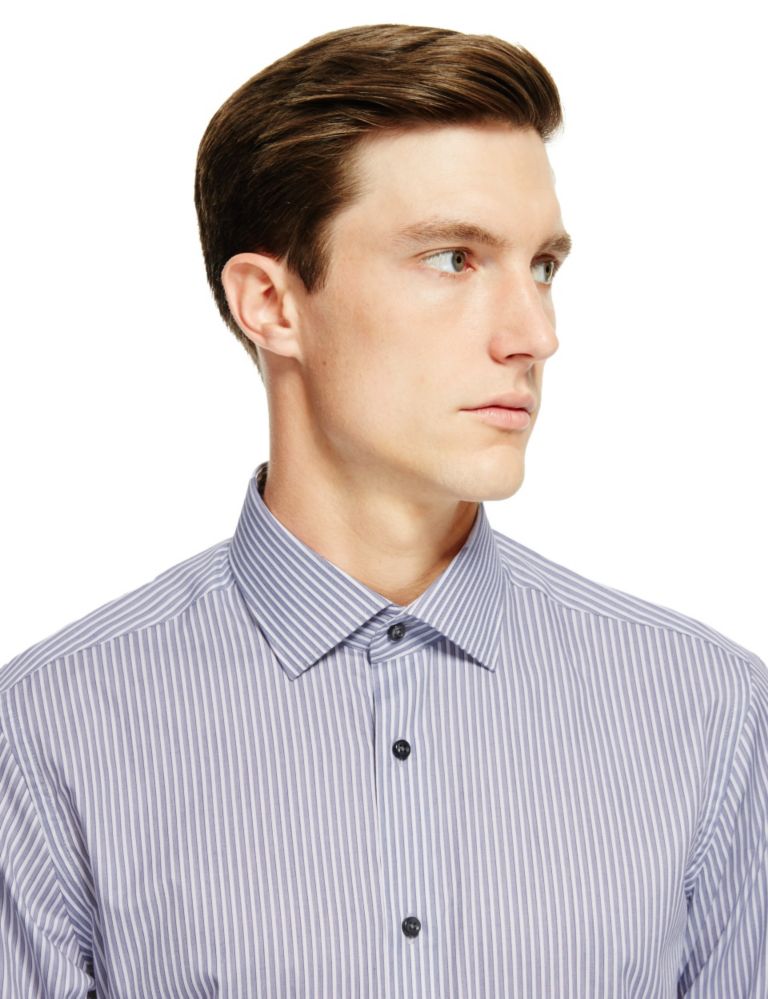Pure Cotton Tailored Fit Striped Shirt 4 of 5