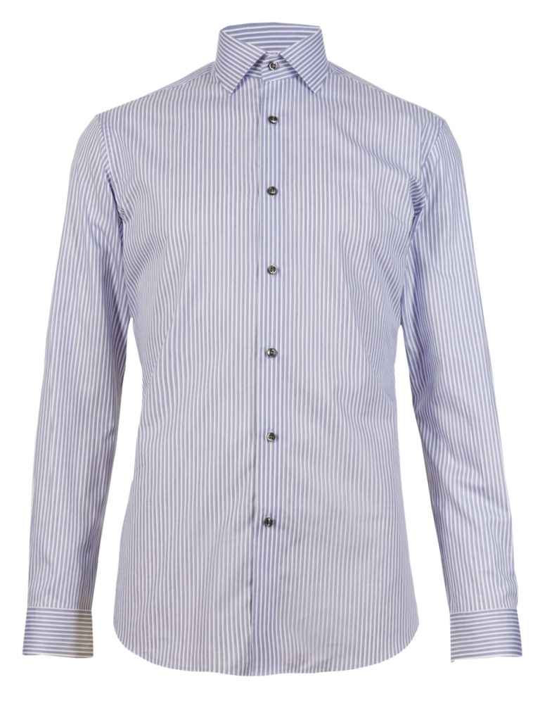 Pure Cotton Tailored Fit Striped Shirt 2 of 5