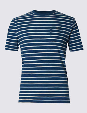 Pure Cotton Tailored Fit Striped T-Shirt Image 2 of 3
